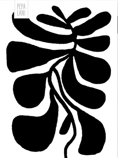 [PBW.26015] Pepa Lani grootletter weekkalender 2026 Black & White leaves