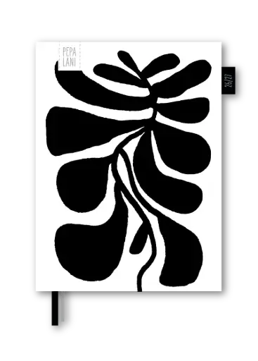 [PBW.26022] Pepa Lani diary 2026 Black & White leaves