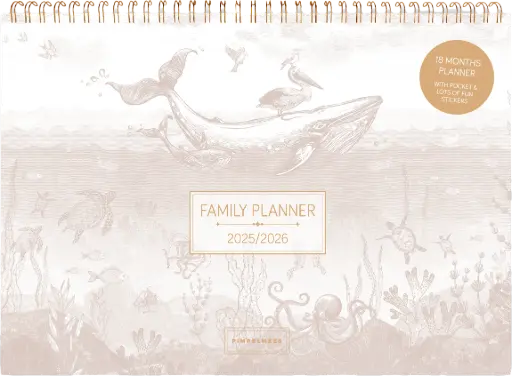 [PMONO.25121] Pimpelmees familie planner 2025-2026 Mono warm nude