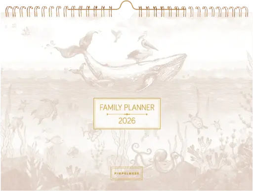 [PMONO.26001] Pimpelmees family planner 2026 Mono Whale society warm nude