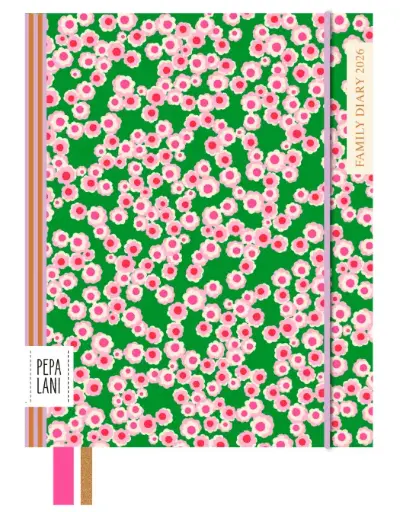 [PPL.26021] Pepa Lani family diary 2026 Flower flowerfield green & pink