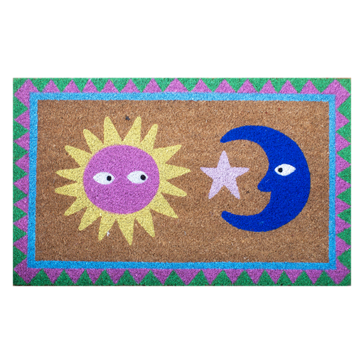 [KK.70053] Kitsch Kitchen doormat Loteria sun moon naturel