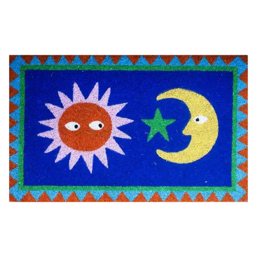 [KK.70054] Kitsch Kitchen deurmat Loteria sun moon blauw