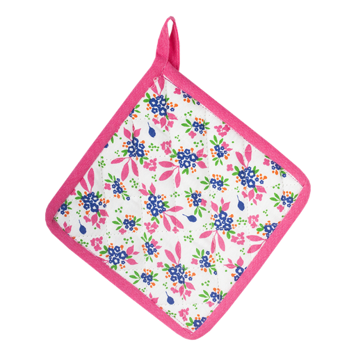 [KK.70068] Kitsch Kitchen pannenlap Mercado de Flores blauw