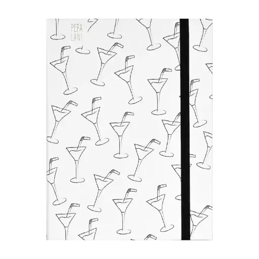 [PBW.10081] Pepa Lani notebook A5 Black & White Cocktail hour 