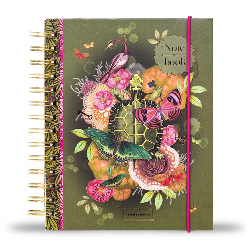 [PMP.61153] Pimpelmees notitieboek A5 WIREO XXL Turtle - Olive 