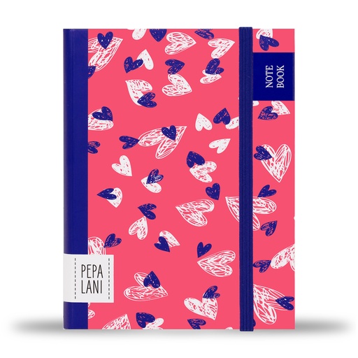 [PPL.40033] Pepa Lani notebook A6 Flower small hearts pink/white 