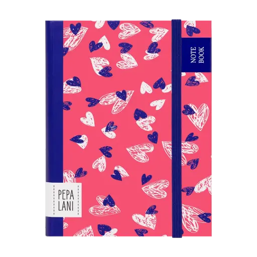 [PPL.40033] Pepa Lani notitieboek A6 Flower small hearts roze/wit 