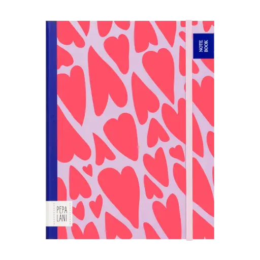 [PPL.40049] Pepa lani notitieboek Flower A5 hearts lila/roze 