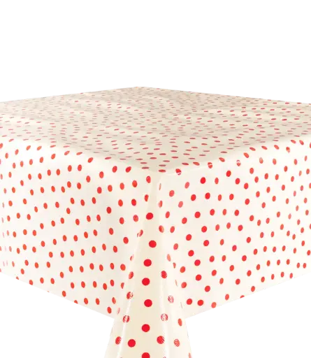 [TZ0063C] Kitsch Kitchen oilcloth Lunares rood 10 cm (1.20 wide)