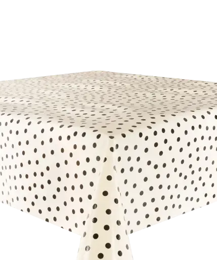 [TZ0069C] Kitsch Kitchen tafelzeil Lunares zwart 10 cm (1,20 breed)