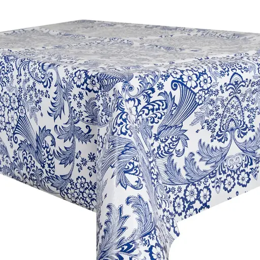 [TZ0094C] Kitsch Kitchen oilcloth Paraiso blue 10 cm  (1.20 wide)