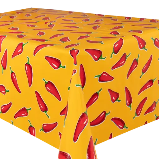 [TZ0194C] Kitsch Kitchen oilcloth Chiles yellow 10 cm  (1.20 wide)