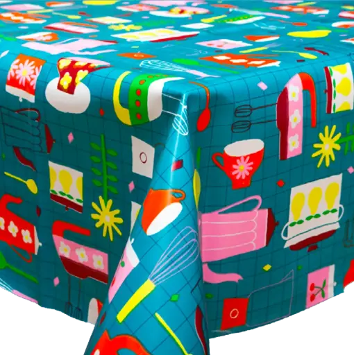 [TZ0342C] Kitsch Kitchen oilcloth Cocina 10 cm  (1.40 wide)