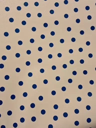 [TZ1017C] Oilcloth Lunares blauw op wit 10cm