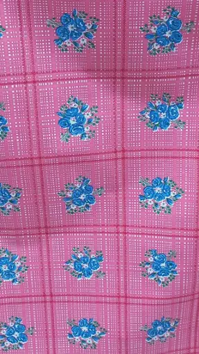 [TZ1037C] Kitsch Kitchen Oilcloth Ramitos pink 10cm (1.20 wide)