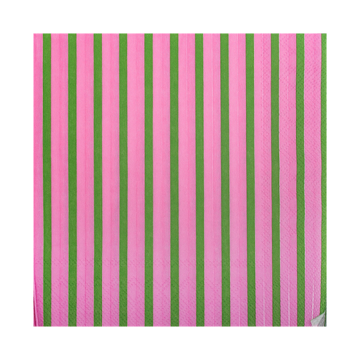 [KK.70012] Kitsch Kitchen papieren servetten Streetstyle gestreept roze/groen 