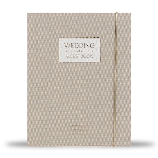 [PMONO.10045] Pimpelmees wedding guestbook Mono Luxe edition linnen warm nude 