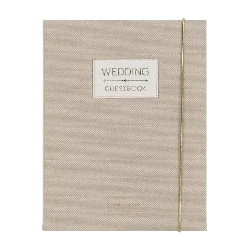 [PMONO.10045] Pimpelmees wedding guestbook Mono Luxe edition linnen warm nude 