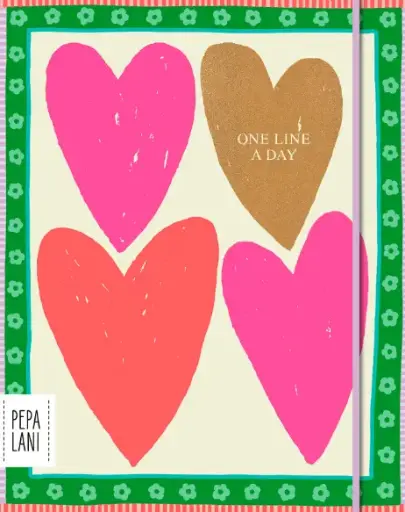 [PPL.40101] Pepa Lani one line a day Flower big hearts gold & pink