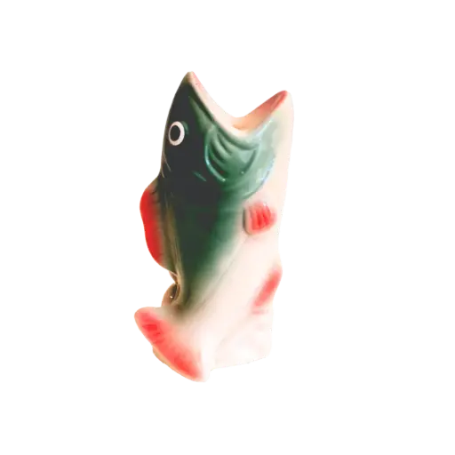 [HD0587] Kitsch Kitchen candle holder fish green/red