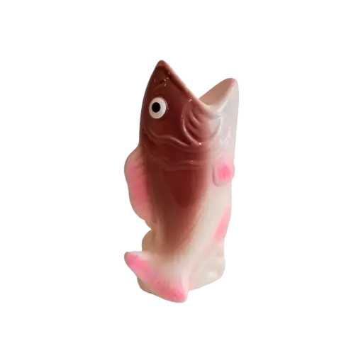 [HD0587-1] Kitsch Kitchen candle holder fish red/pink