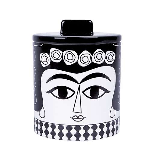 [HD0641] Kitsch Kitchen storage jar Marisol b/w