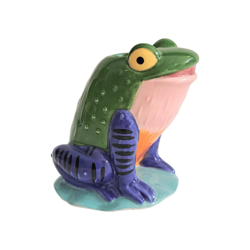 [KK.70120] Kitsch Kitchen candle holder Loteria La Rana (frog) pillar