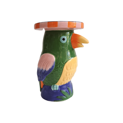 [KK.70122] Kitsch Kitchen candle holder Loteria El Cotorro (bird)