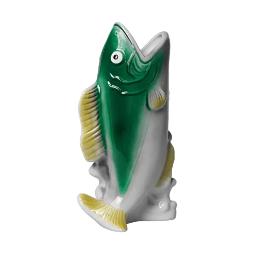 [KK.70129] Kitsch Kitchen vase fish green/yellow
