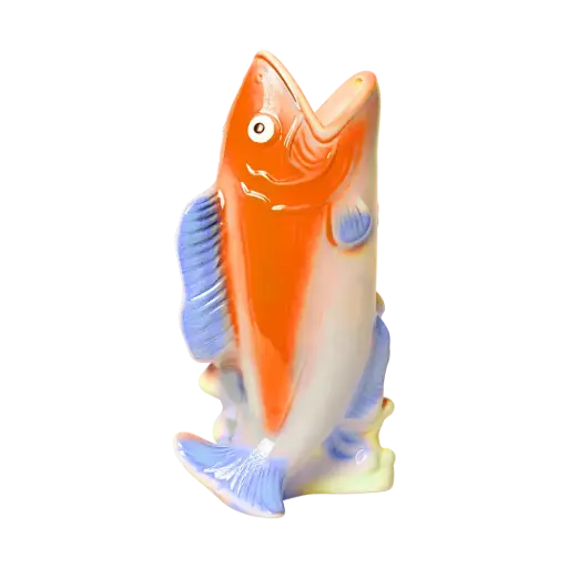 [KK.70131] Kitsch Kitchen vaas vis oranje/blauw