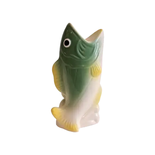 [KK.70133] Kitsch Kitchen candle holder fish green/yellow
