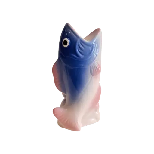 [KK.70134] Kitsch Kitchen candle holder fish blue/pink