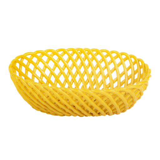 [KK.80023] Kitsch Kitchen basket porcelain oval Streetstyle yellow L