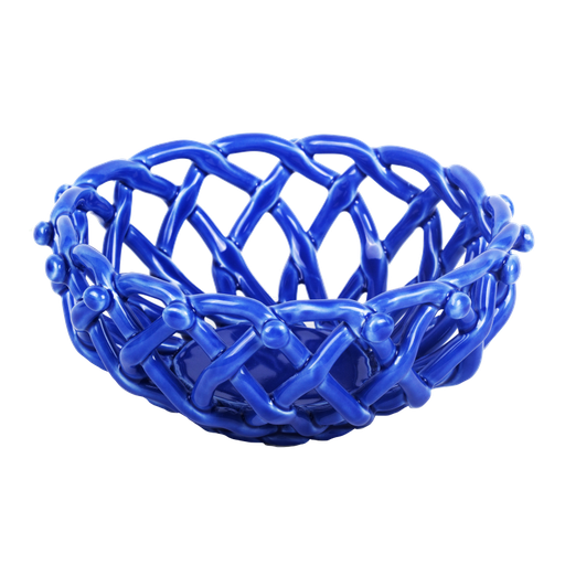 [KK.80024] Kitsch Kitchen mandje porselein rond Streetstyle blauw S