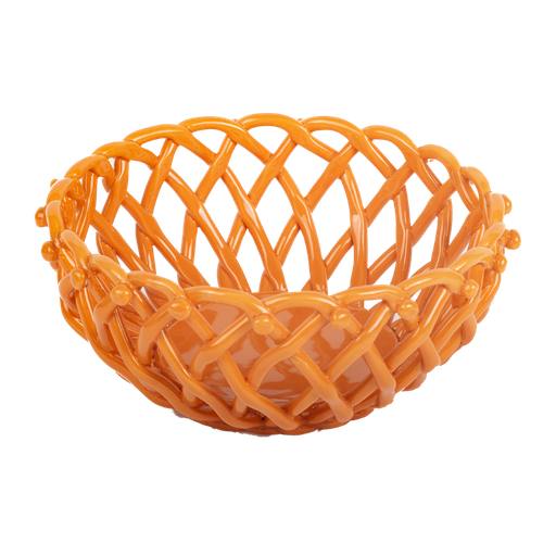[KK.80025] Kitsch Kitchen mandje porselein rond Streetstyle oranje M