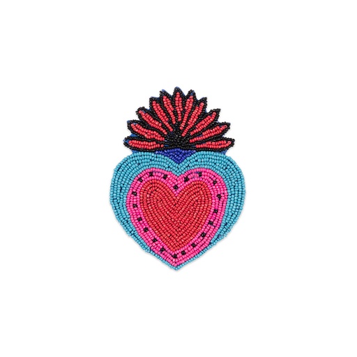 [HD0666] Kitsch Kitchen coaster Milagro heart blue S